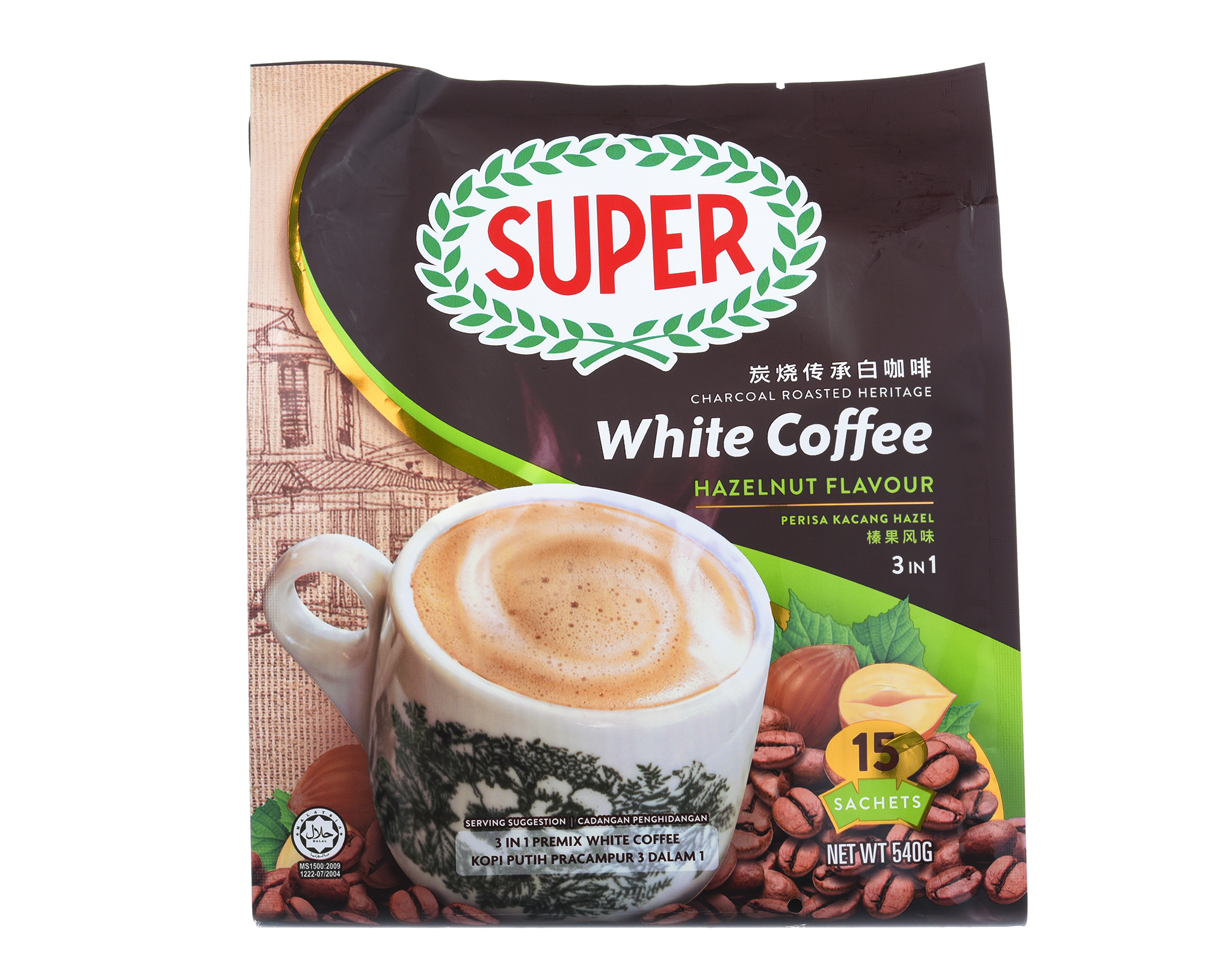 Super Charcoal Roasted White Coffee 3 in 1 Roasted Hazelnut Charcoal ...