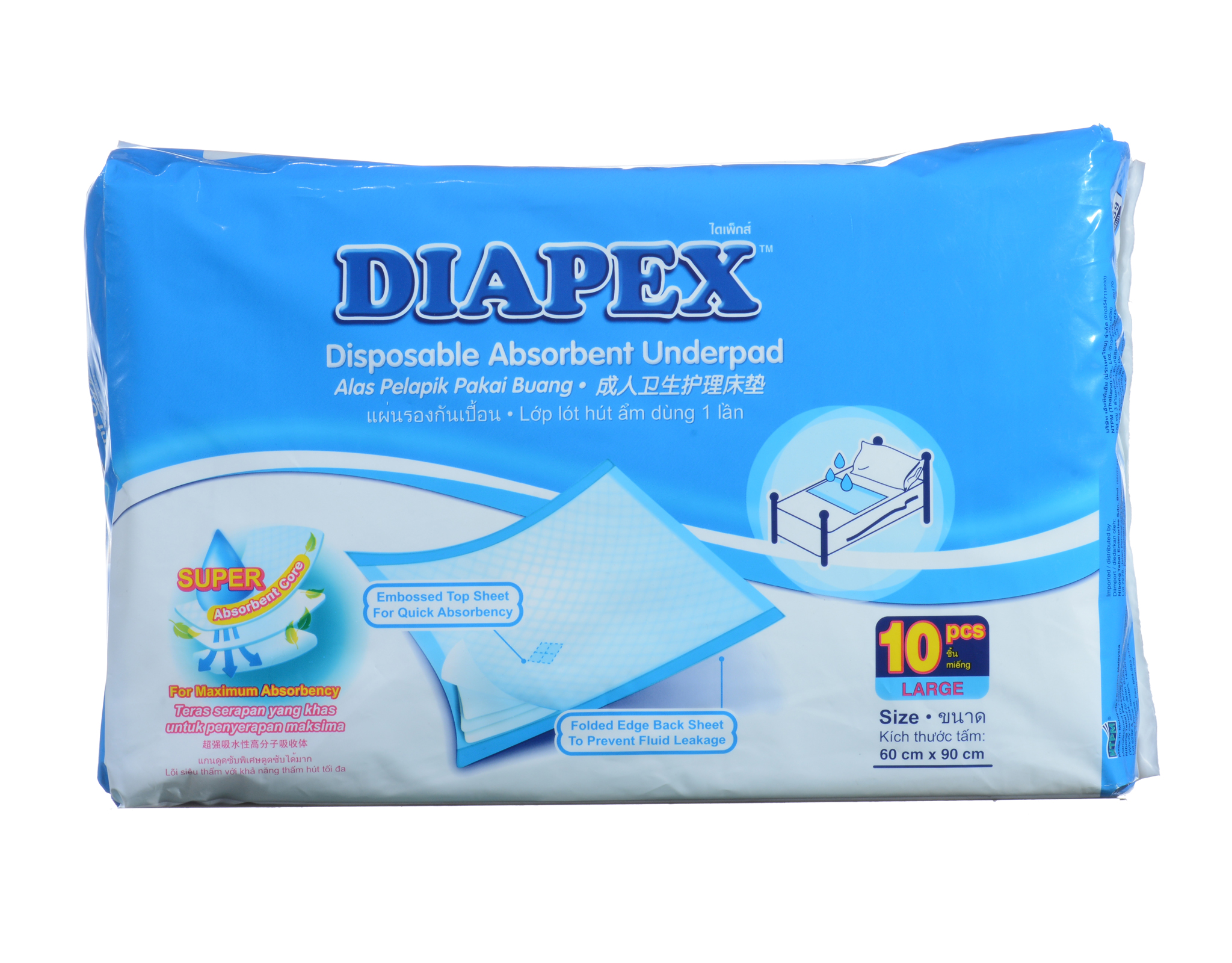 Diapex Disposable Absorbent Underpad 60 X 90 cm
