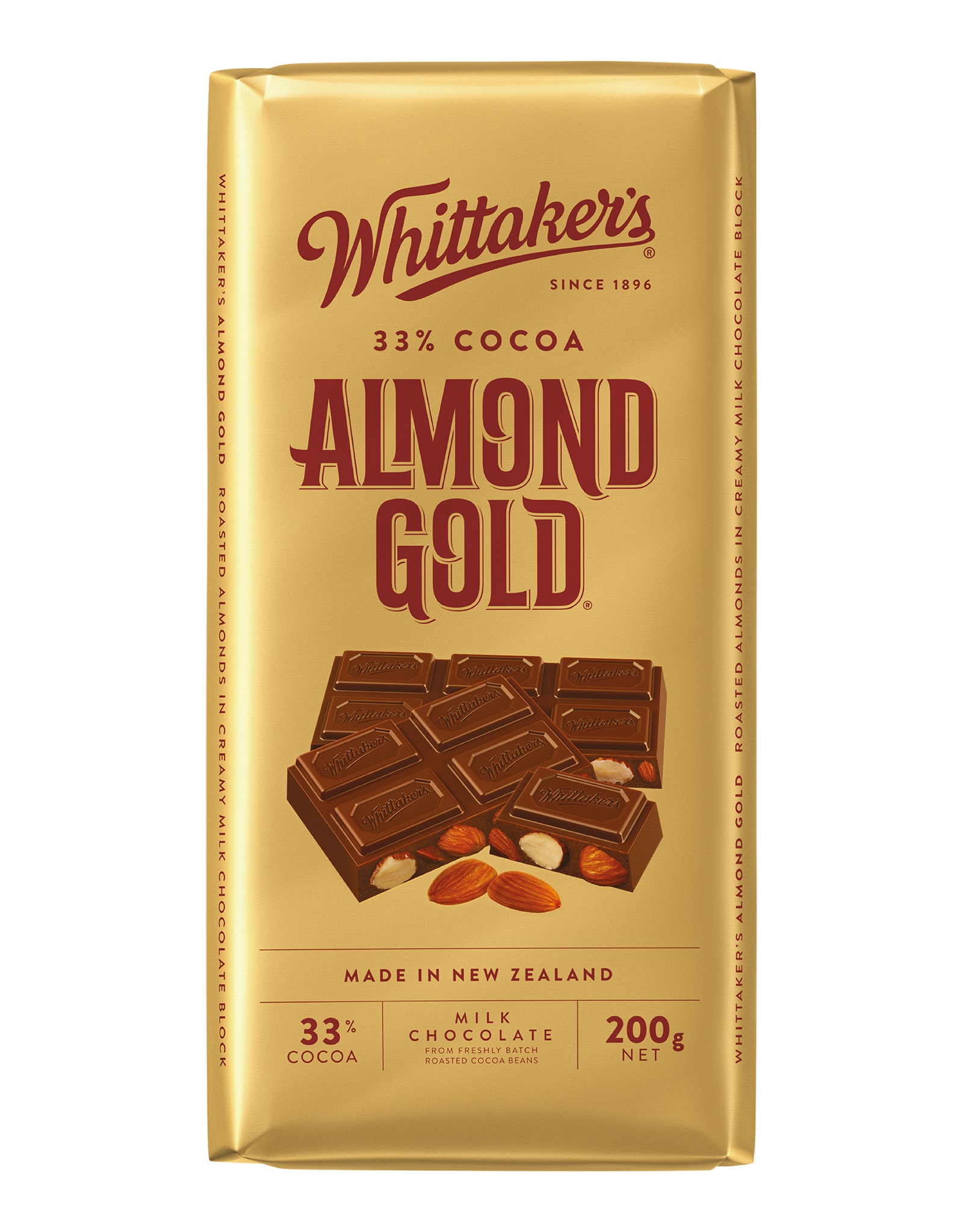 Whittaker's Almond Gold 33% Cocoa Chocolate Block | myaeon2go