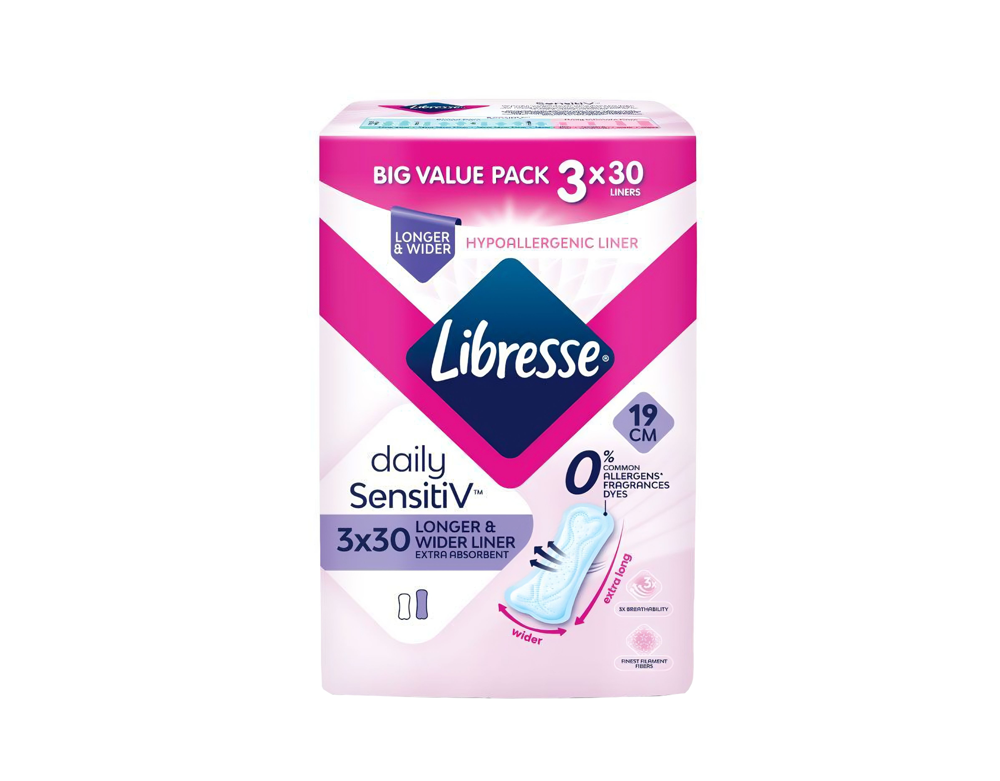 Libresse Sensitive V Longer Wider Slim Panty Liner