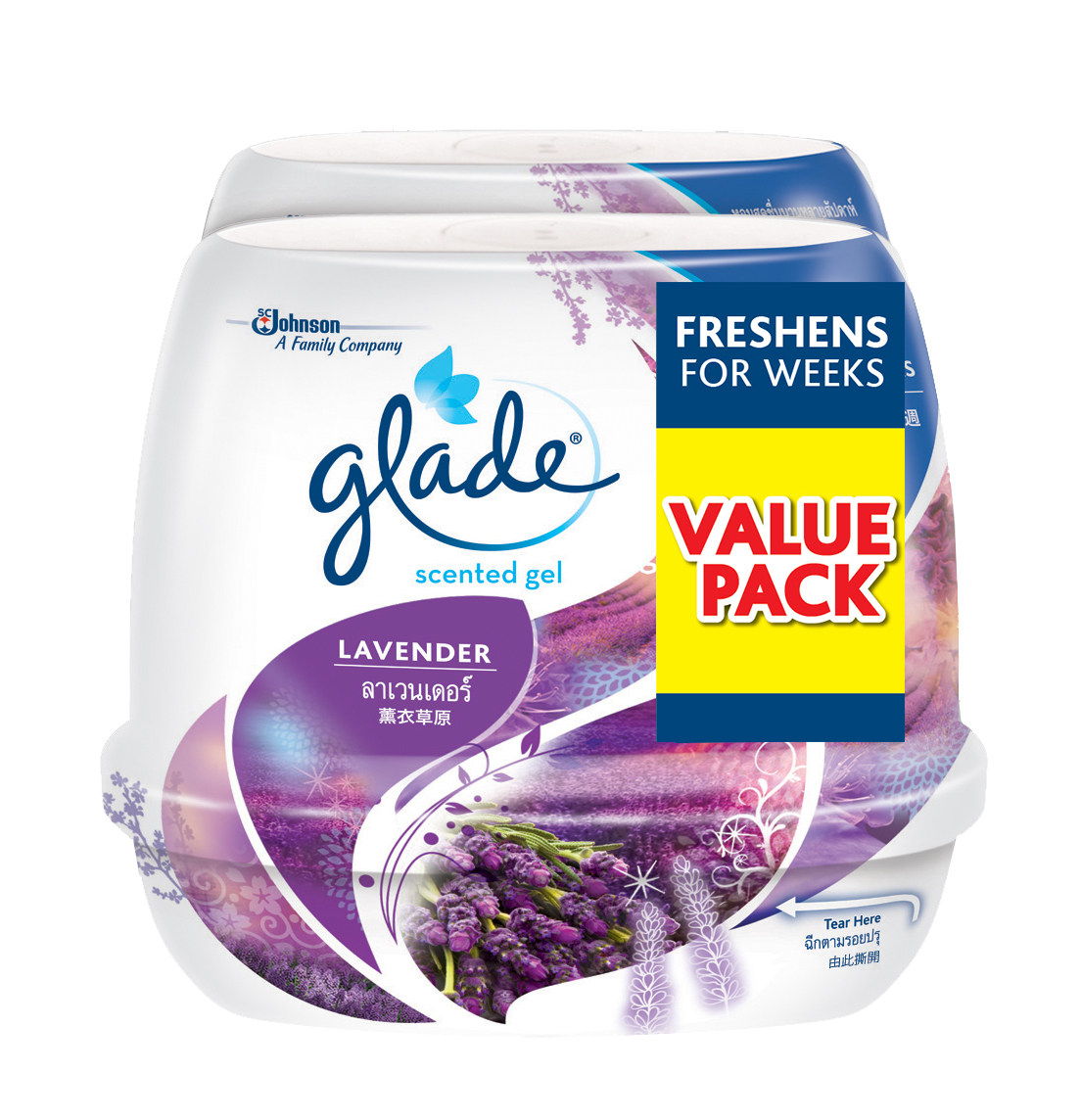 Glade Gel Lavender Twin Pack 2x180g Long-lasting Freshness