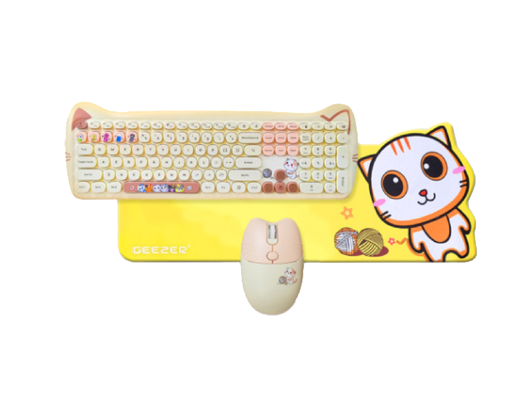 Geezer 2.4Ghz Wireless Keyboard, Mouse & Pad 3In1 Beige (MFKBD