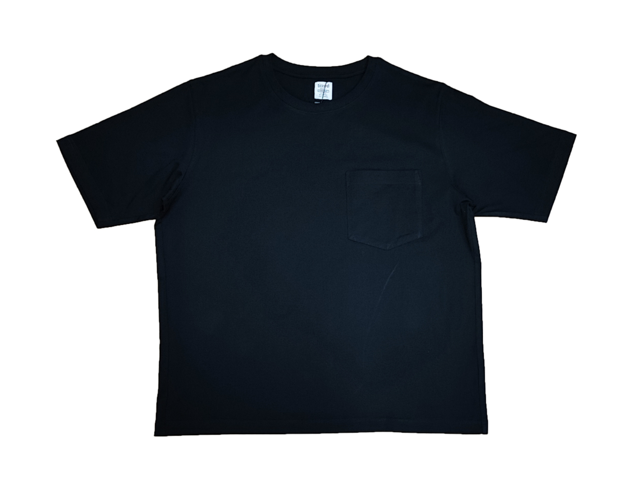 Tized Mens Short Sleeve Oversized Tee Black | myaeon2go