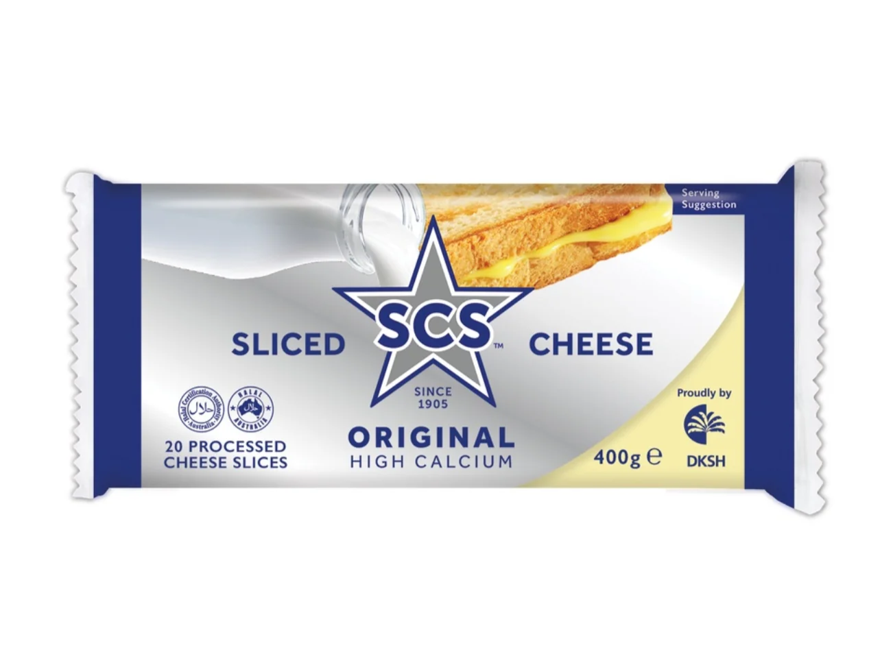 SCS Sliced Cheese Original 20's, 400g - High Calcium
