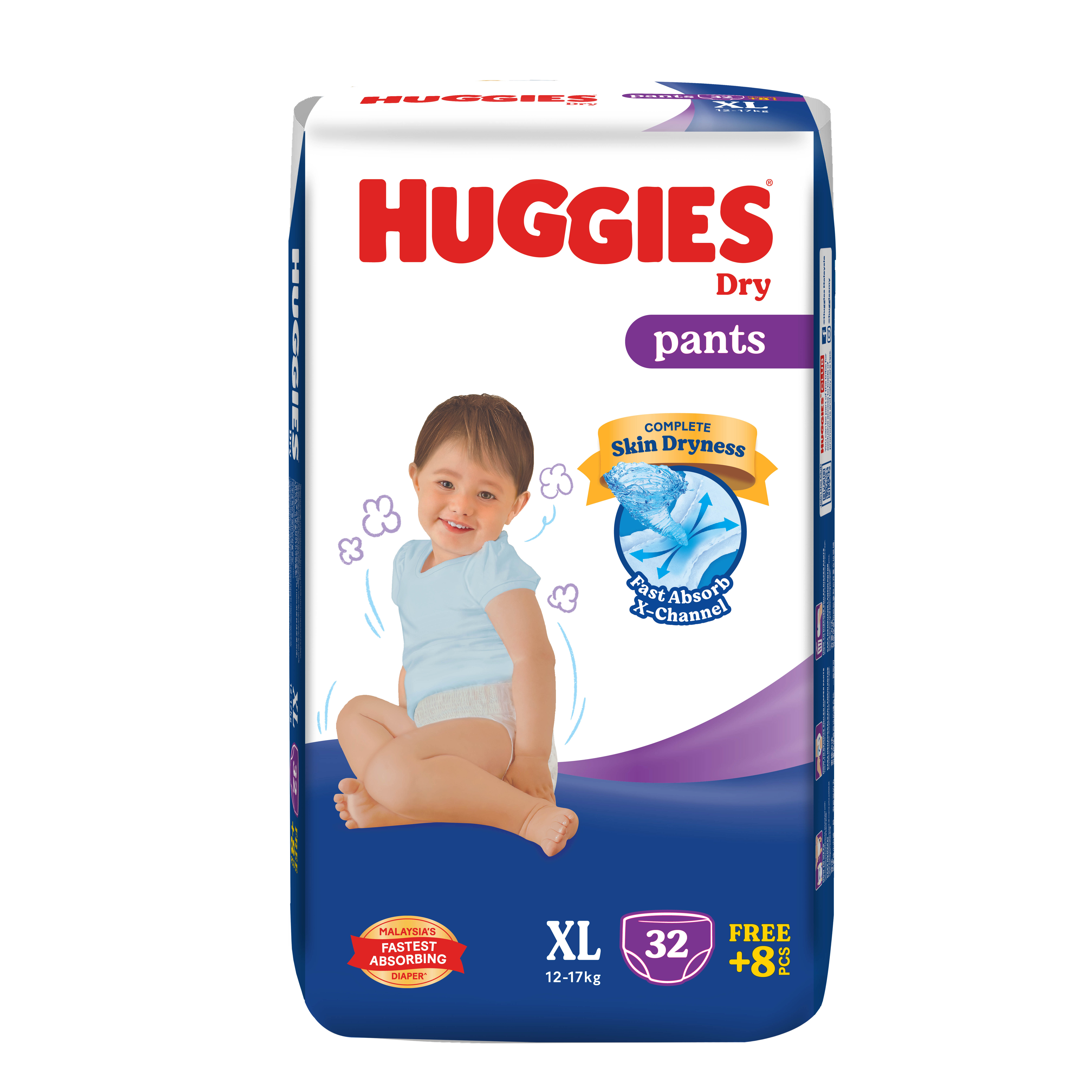 Huggies Dry Pants XL32, 40 pcs Fast Absorbency