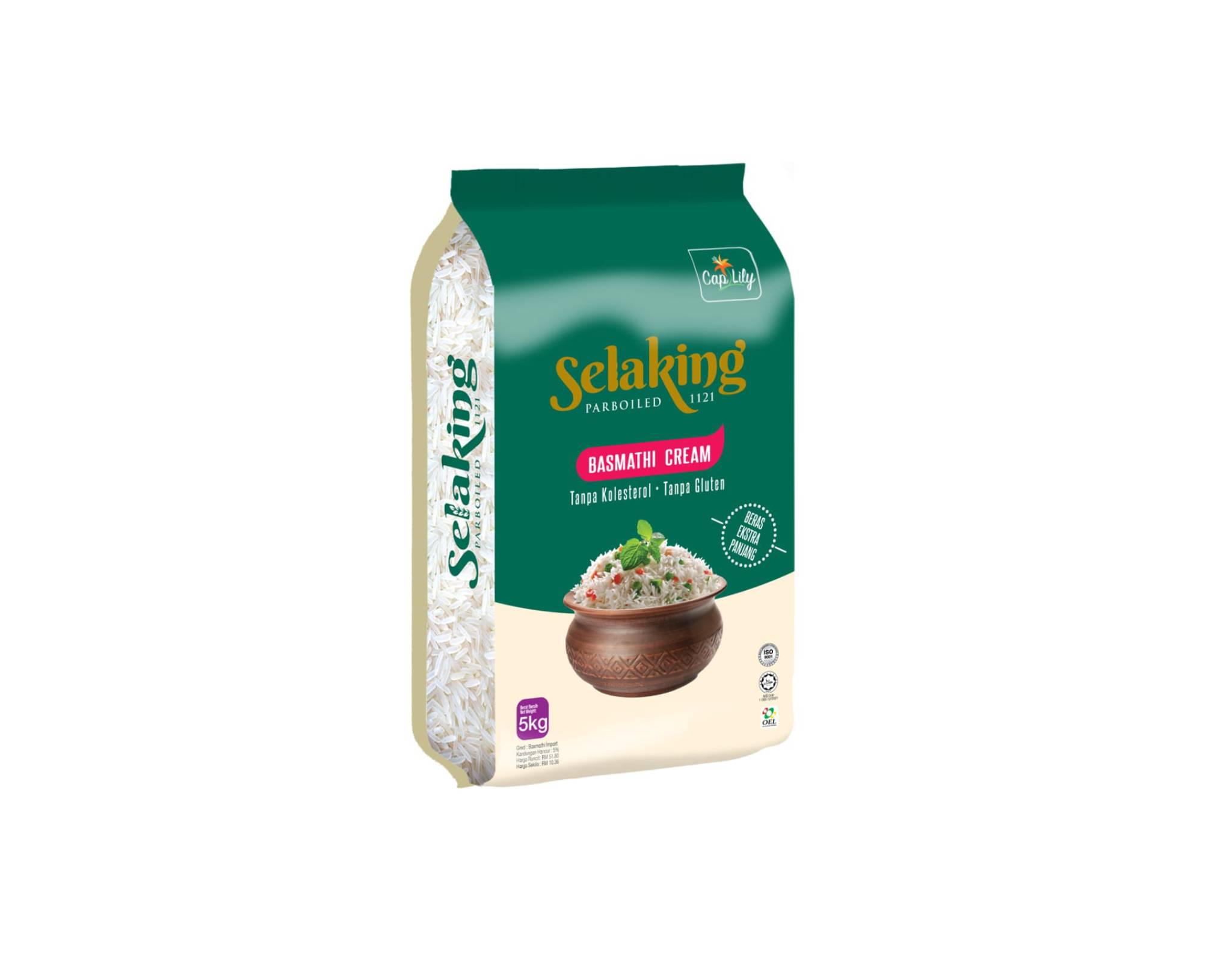 Cap Lily Beras Basmathi Cream, 5kg - Low GI, Gluten-Free