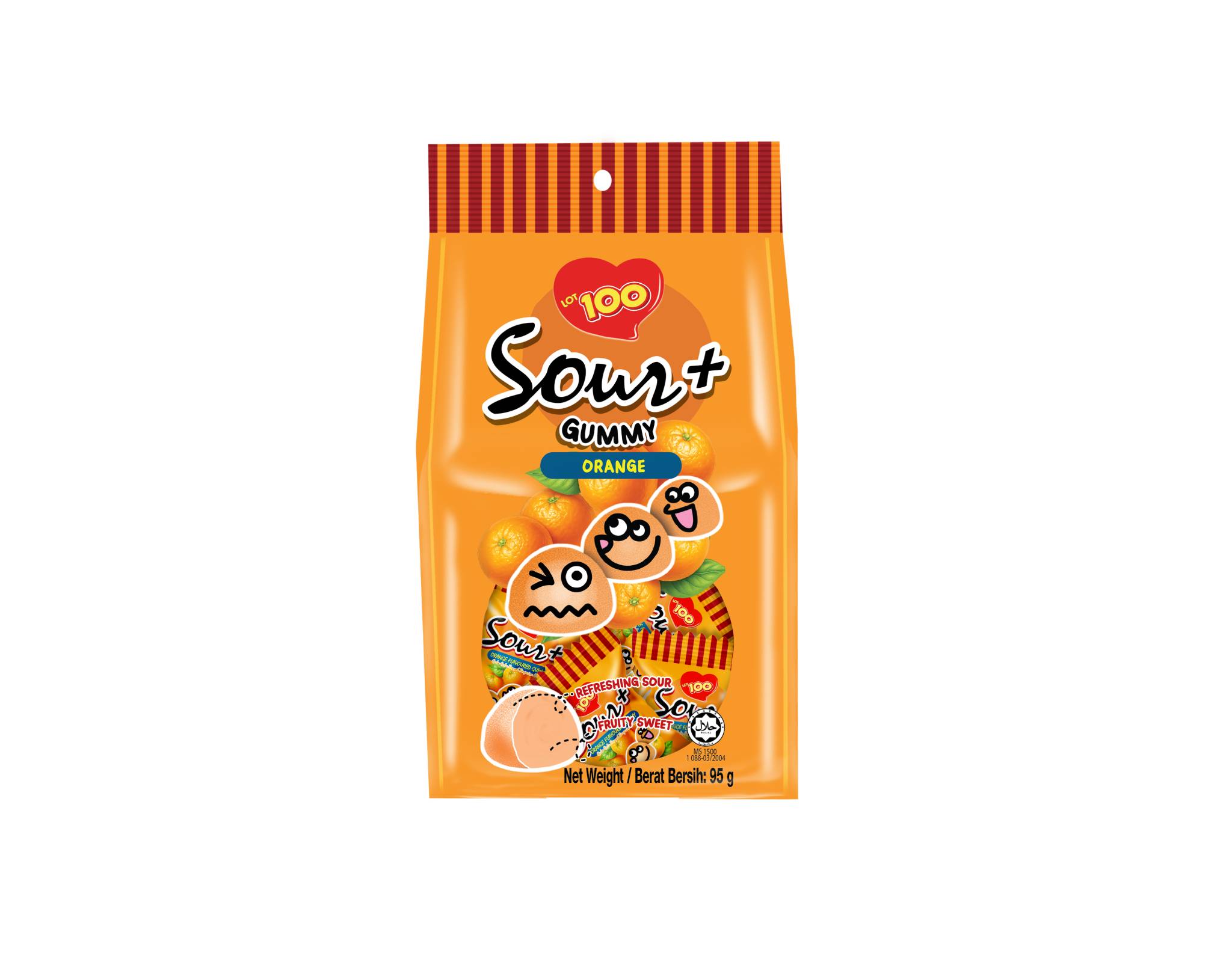 Lot 100 Sour Plus Orange Gummy Candy