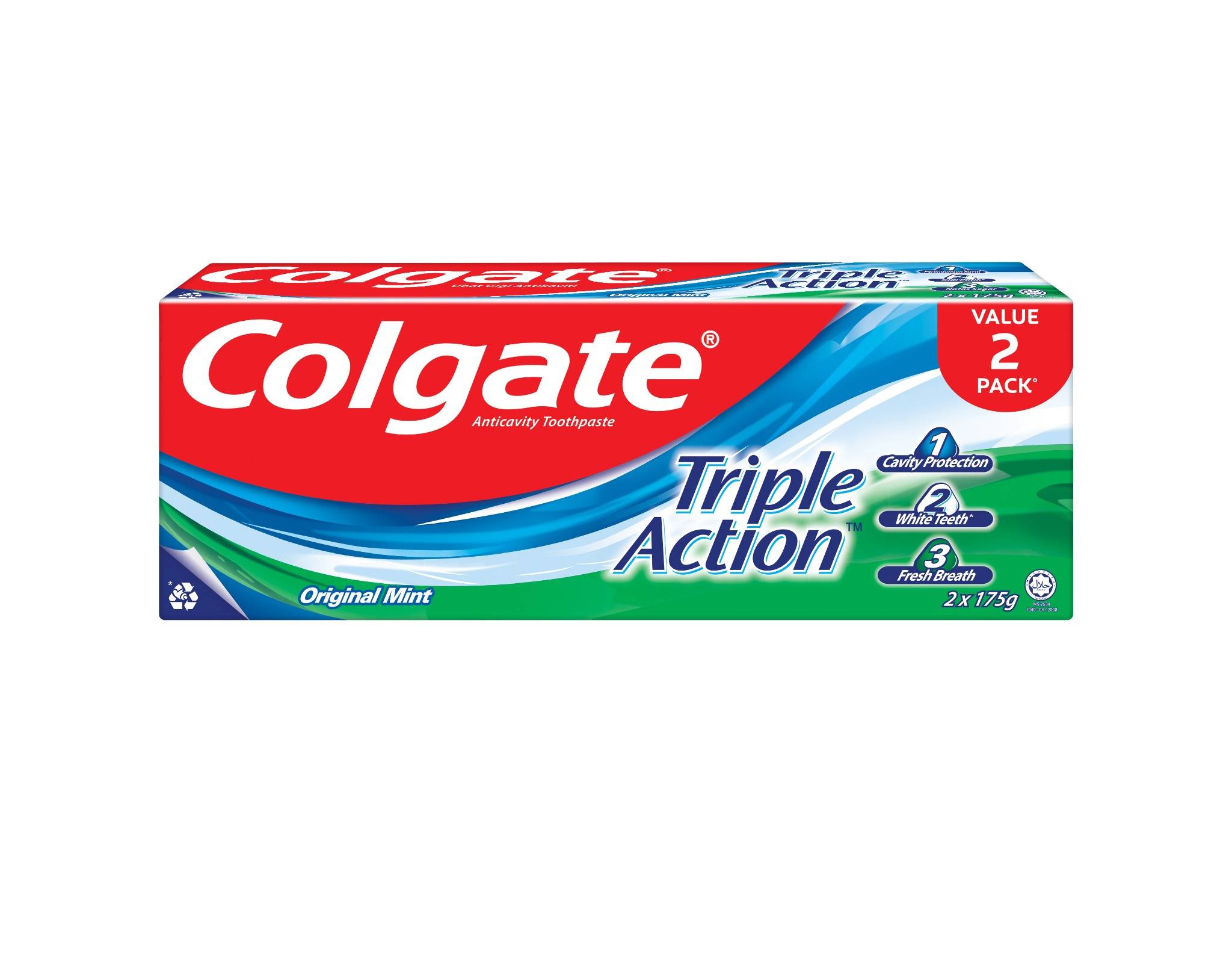 Toothpaste Colgate Circle Colgate Triple Action Toothpaste 2x175g - Cavity Protection
